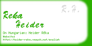 reka heider business card